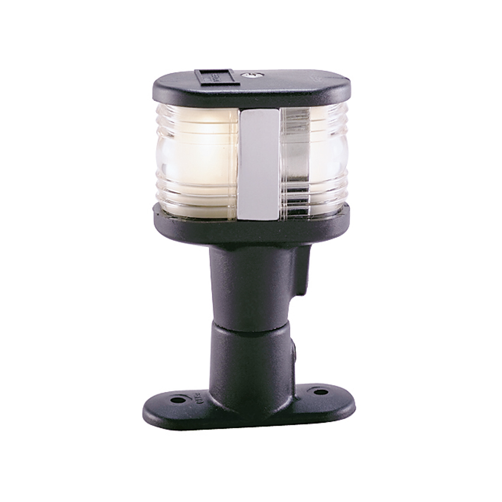 LED marine navigation light with black base.
