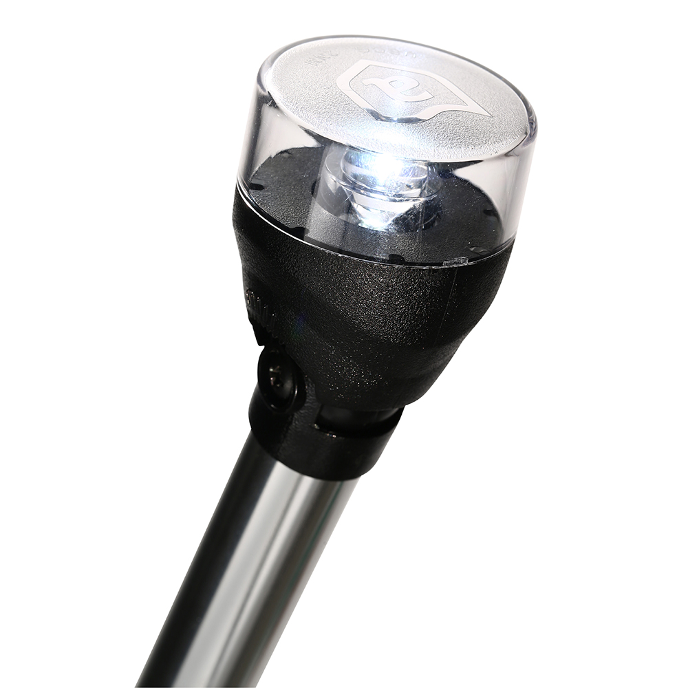 Black and silver LED light pole