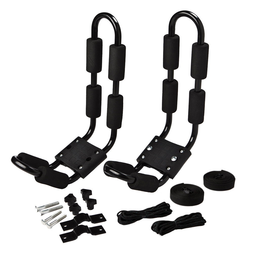 Kayak roof rack with mounting hardware set