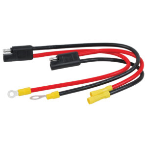 Battery cable harness with red and black wires.