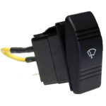 Automotive wiper switch with yellow wires.