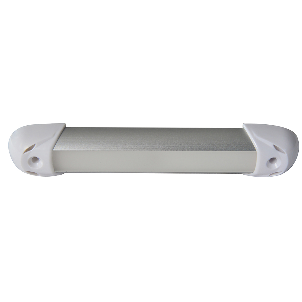 Rectangular LED light with white end caps