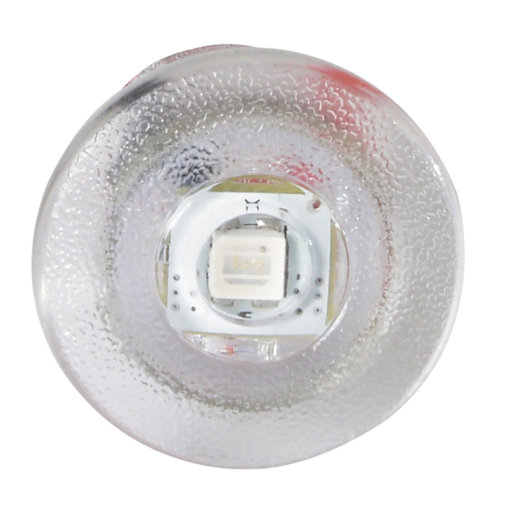 Close-up of LED light bulb component.