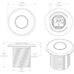 Technical drawing of a cylindrical component with dimensions.