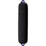 Black boat fender with blue ends