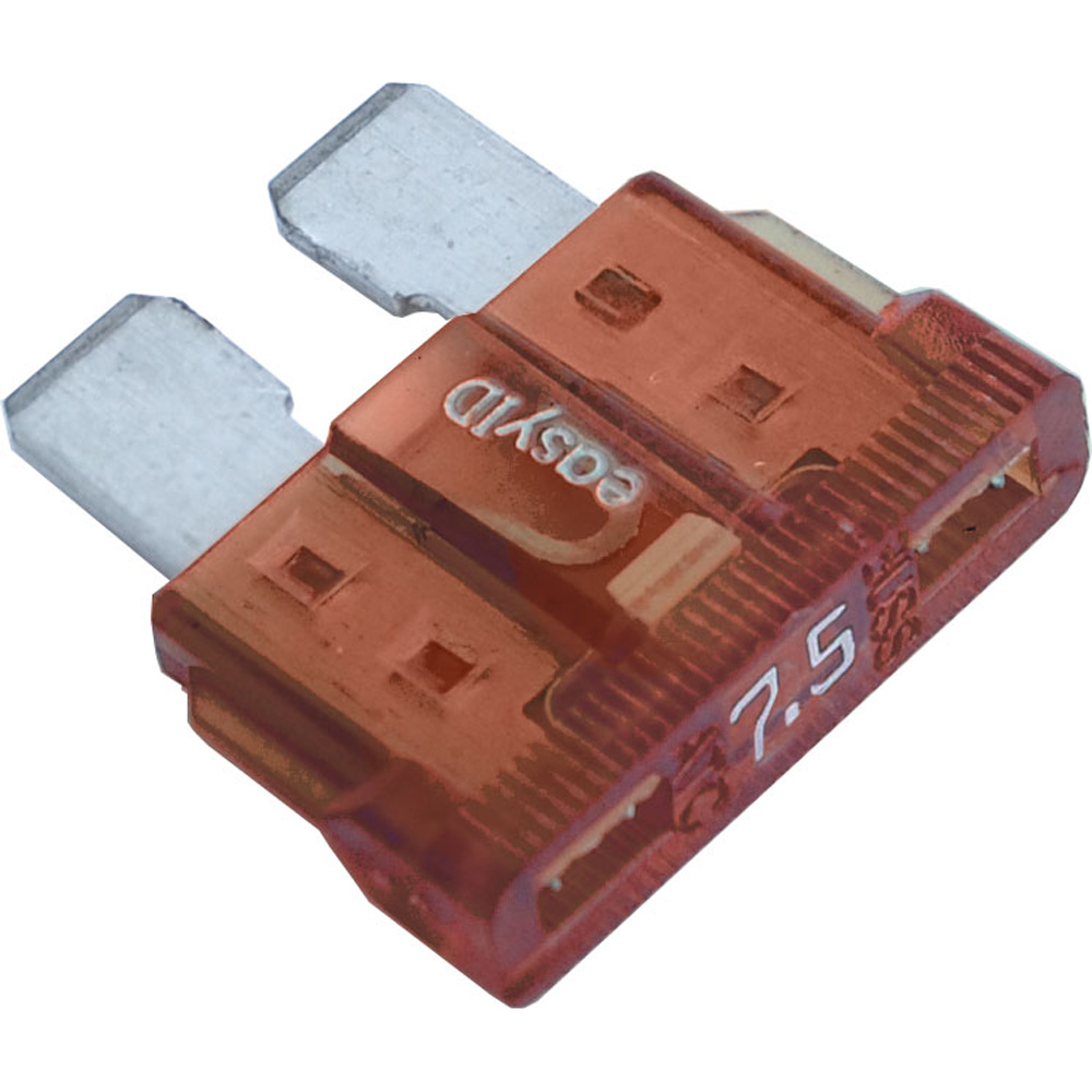 Red 7.5-amp automotive blade fuse