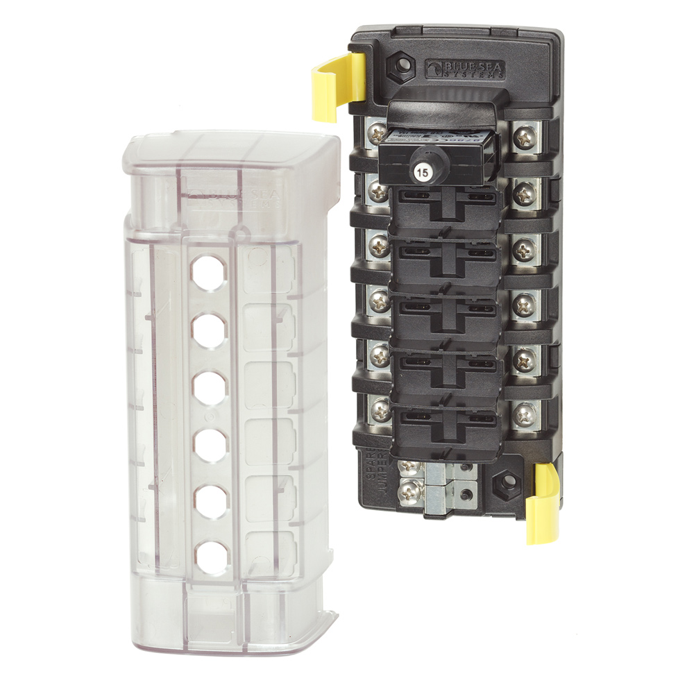 Electrical fuse block with protective cover