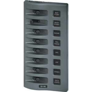 Marine switch panel for various boat functions.