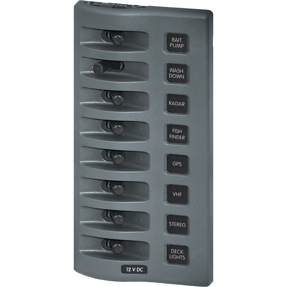 Marine switch panel for various boat functions.