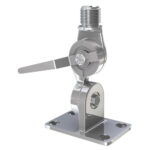 Stainless steel antenna mount with swivel base.