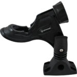 Black adjustable fishing rod holder by Attwood.