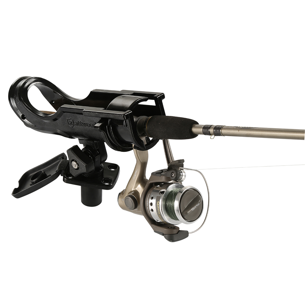 Fishing rod holder with attached reel