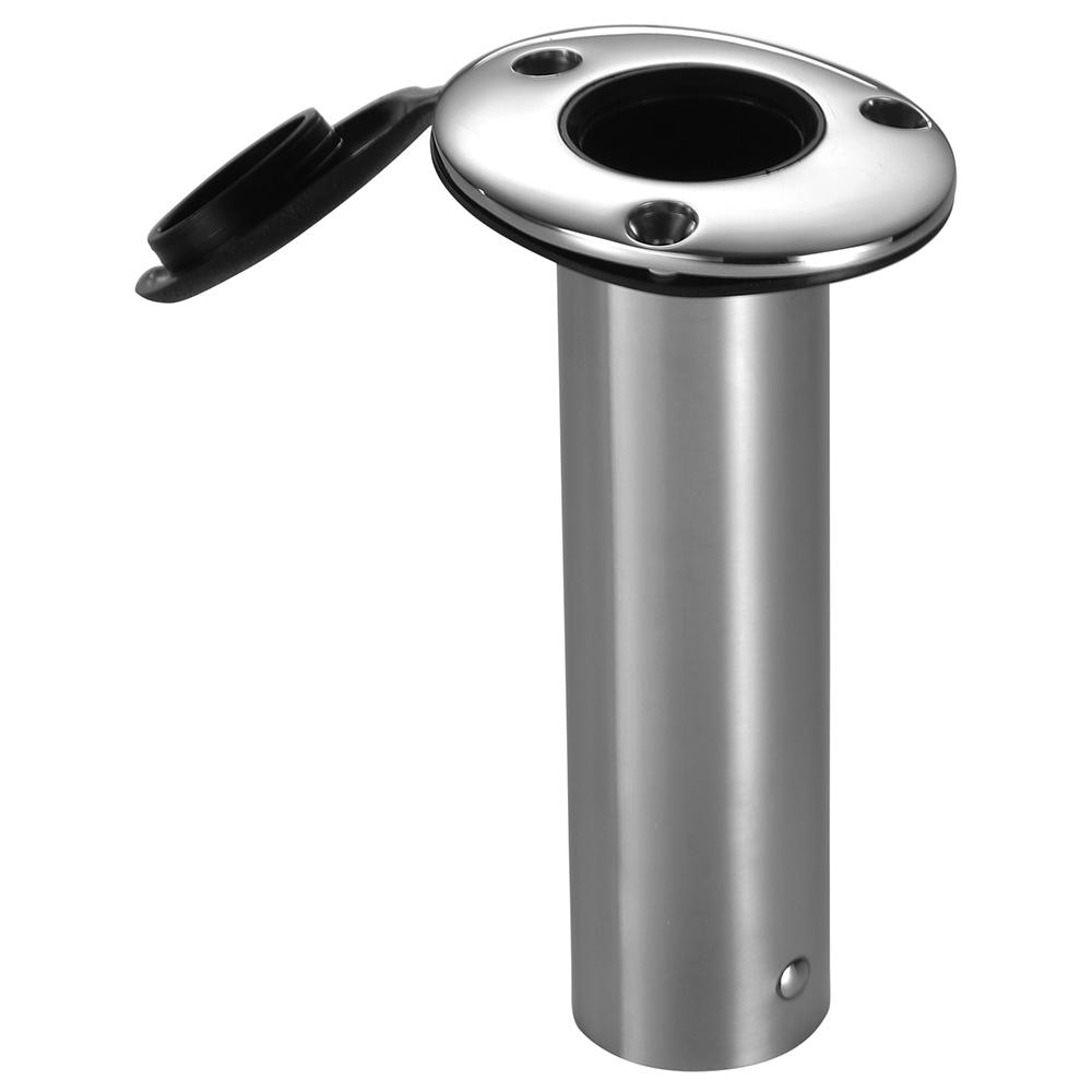 Stainless steel fishing rod holder with cap
