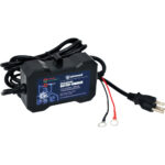 Water-resistant battery charger with power cords.
