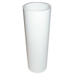 White cylindrical plastic drinking cup