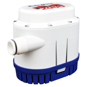 Marine bilge pump with blue base, Rule Mate 2000