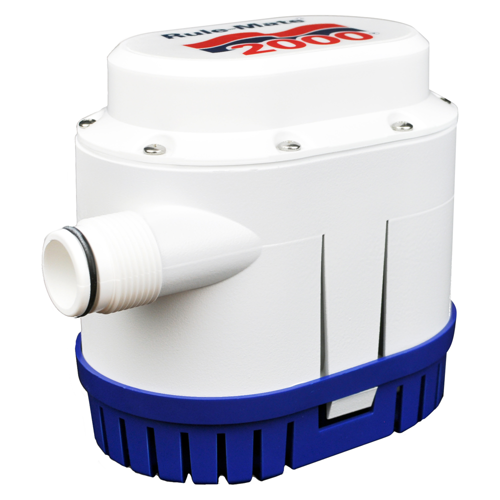 Marine bilge pump with blue base, Rule Mate 2000