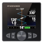 Furuno marine navigation display with heading information.