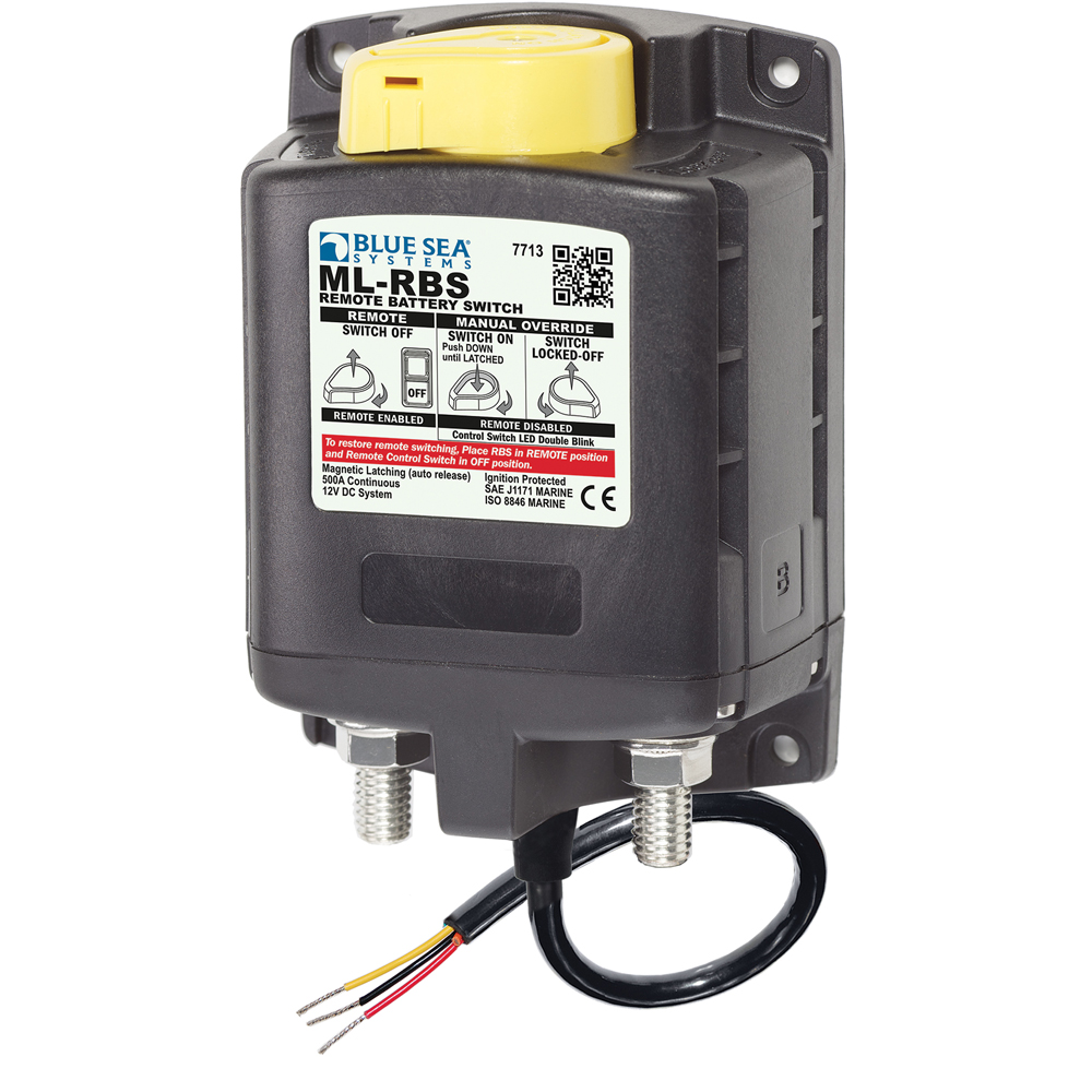 ML-RBS remote battery switch with label details.