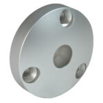 Silver metal disk with three holes