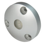 Metal flange with four circular holes