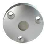 Metallic part with four circular holes