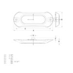 Detailed door handle technical drawing with measurements.