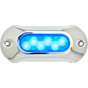Boat underwater light with blue LED illumination.