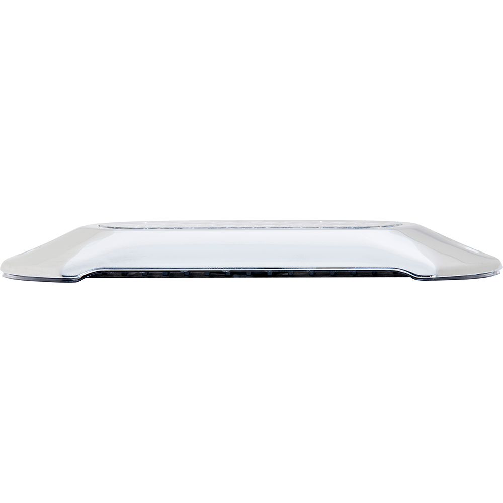 Side view of a sleek white appliance.