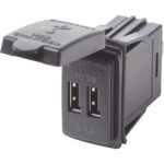 Dual-port USB charger with protective cover