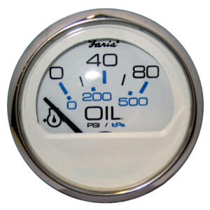 Oil pressure gauge showing PSI and kPa measurements.