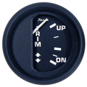 Black trim gauge with up and down indicators.