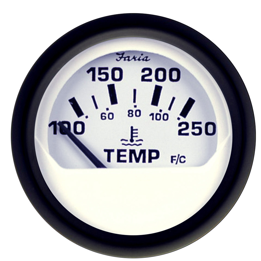 Analog temperature gauge displaying Fahrenheit values.