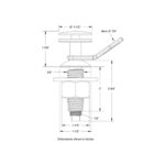 Technical drawing of a sink pop-up drain.