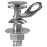 Stainless steel panel fastener with ring design.