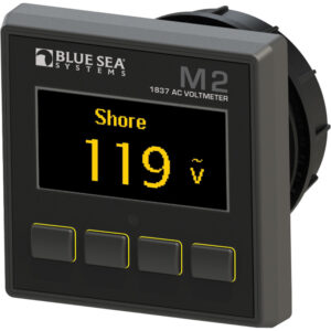 Blue Sea Systems M2 AC voltmeter, 119 volts display.