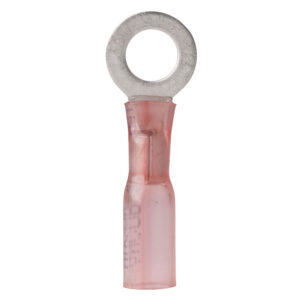 Red insulated ring terminal connector for wiring