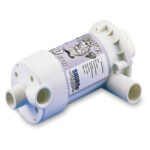 Water pump filter with tube connectors.