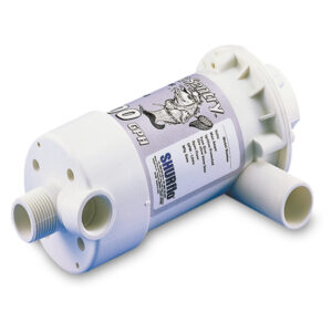 Water pump filter with tube connectors.