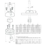 Technical drawing of deck seal components and specifications.