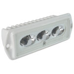 White three-bulb LED marine light fixture