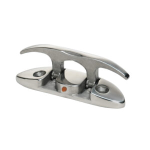 Foldable stainless steel boat cleat.
