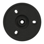 Black mounting plate for speaker or light installation.