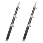 Telescopic paint poles with metal tips.