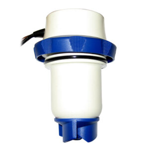 White electrical connector with blue ring