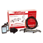 Outboard hydraulic steering kit with accessories.