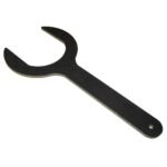 Metal spanner tool isolated on white background.