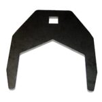 Black metal bracket with square cutout