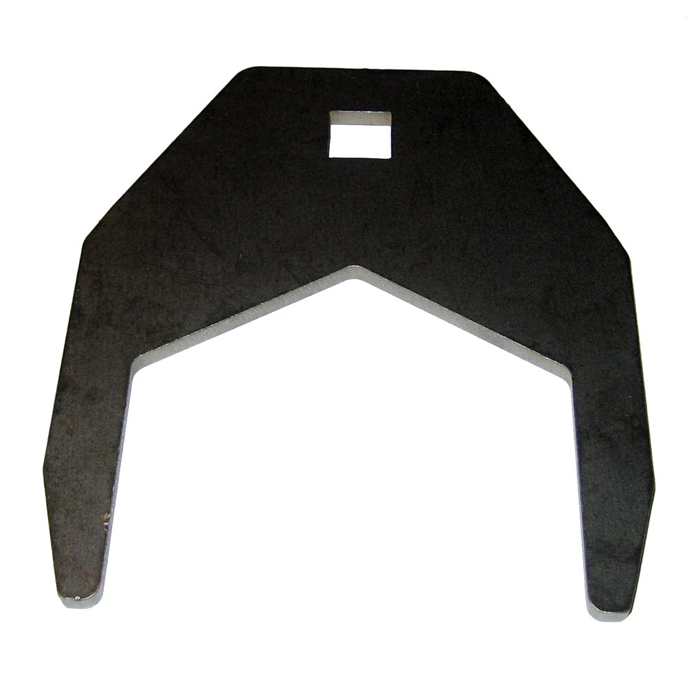 Black metal bracket with square cutout