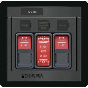 12V DC battery switch panel with indicators